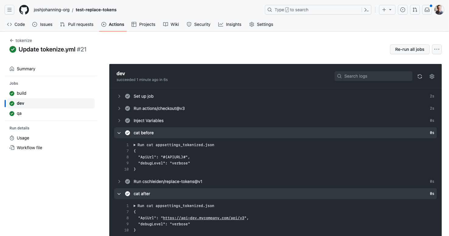 Replacing environment-specific configuration at deployment time