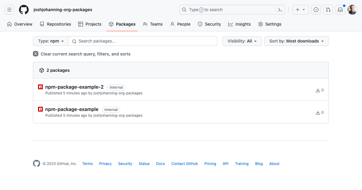 npm packages in GitHub Packages